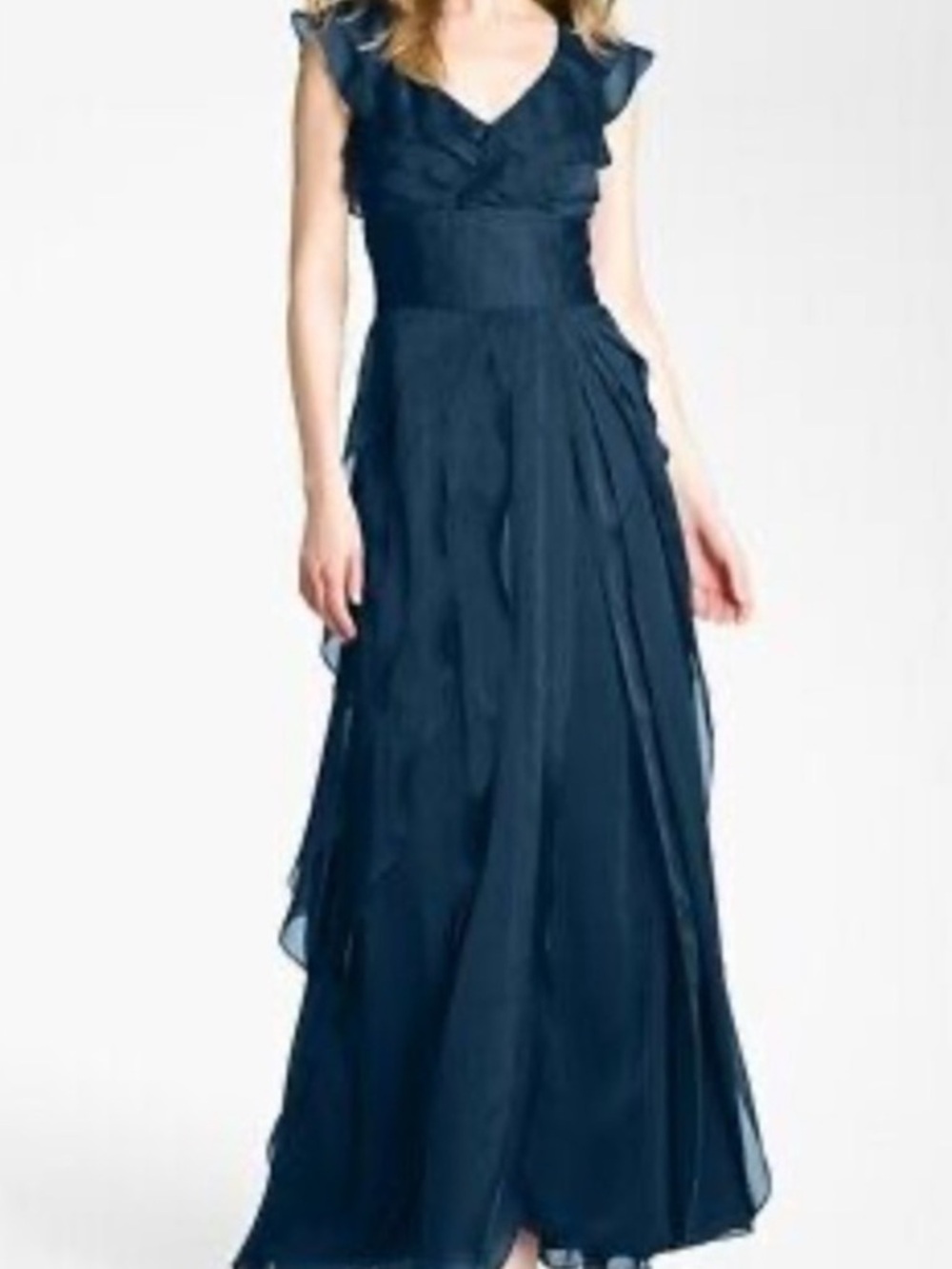 Adrianna Papell  Petal Chiffon  Golden Brown wedding guest, MOB Dress. NWOT. 14P